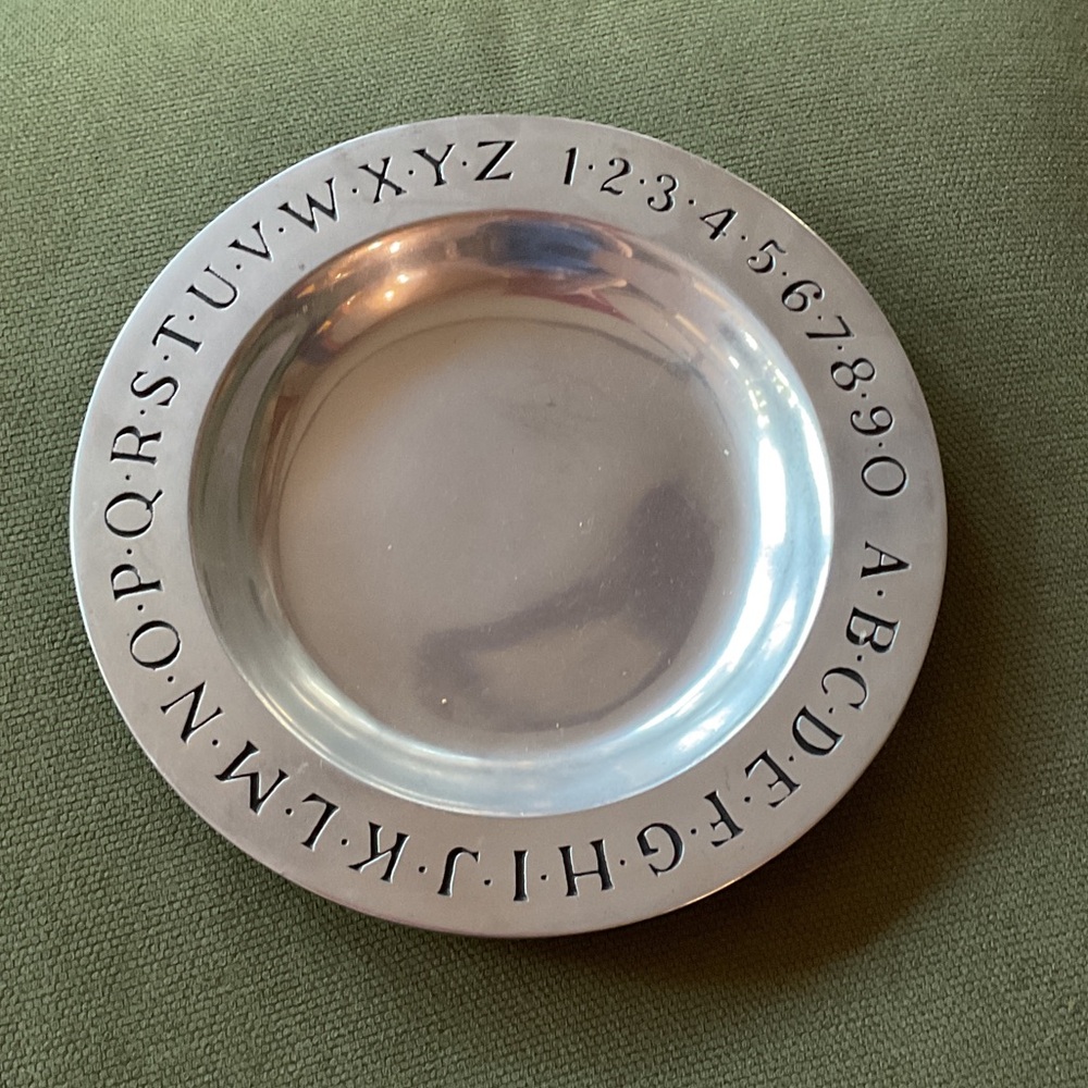 Alphabet Engraved Silver Plate